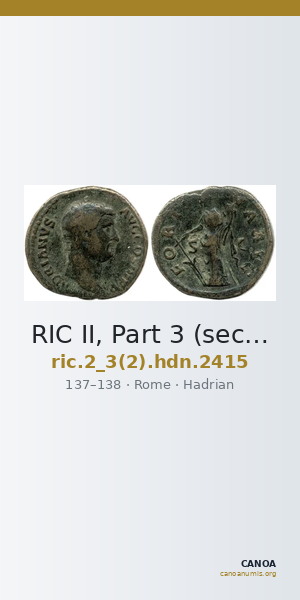 RIC II, Part 3 (second edition) Hadrian 2415 — CANOA