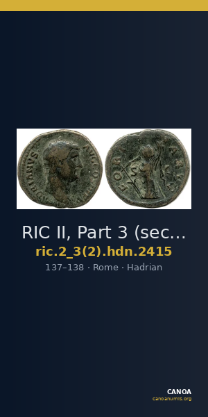 RIC II, Part 3 (second edition) Hadrian 2415 — CANOA