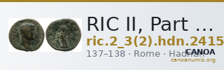 RIC II, Part 3 (second edition) Hadrian 2415 — CANOA