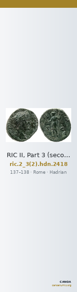 RIC II, Part 3 (second edition) Hadrian 2418 — CANOA