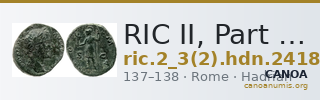 RIC II, Part 3 (second edition) Hadrian 2418 — CANOA