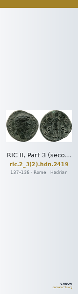 RIC II, Part 3 (second edition) Hadrian 2419 — CANOA