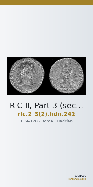 RIC II, Part 3 (second edition) Hadrian 242 — CANOA