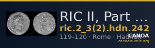 RIC II, Part 3 (second edition) Hadrian 242 — CANOA