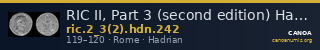 RIC II, Part 3 (second edition) Hadrian 242 — CANOA