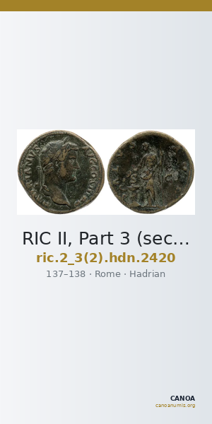 RIC II, Part 3 (second edition) Hadrian 2420 — CANOA