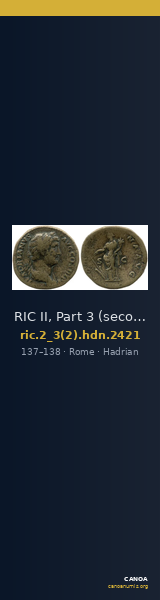RIC II, Part 3 (second edition) Hadrian 2421 — CANOA