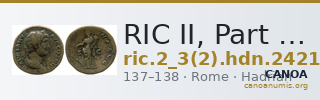 RIC II, Part 3 (second edition) Hadrian 2421 — CANOA