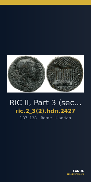RIC II, Part 3 (second edition) Hadrian 2427 — CANOA