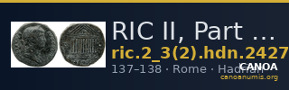 RIC II, Part 3 (second edition) Hadrian 2427 — CANOA