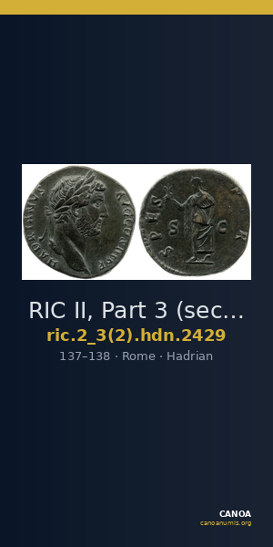 RIC II, Part 3 (second edition) Hadrian 2429 — CANOA