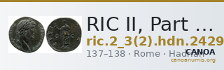 RIC II, Part 3 (second edition) Hadrian 2429 — CANOA