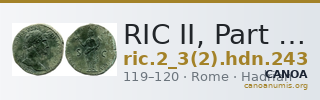 RIC II, Part 3 (second edition) Hadrian 243 — CANOA