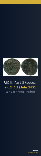 RIC II, Part 3 (second edition) Hadrian 2431 — CANOA