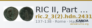 RIC II, Part 3 (second edition) Hadrian 2431 — CANOA