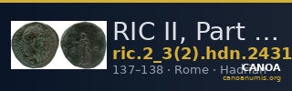 RIC II, Part 3 (second edition) Hadrian 2431 — CANOA
