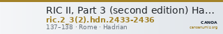 RIC II, Part 3 (second edition) Hadrian 2433-2436 — CANOA