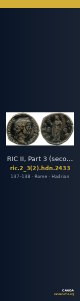 RIC II, Part 3 (second edition) Hadrian 2433 — CANOA