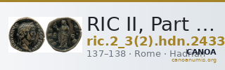 RIC II, Part 3 (second edition) Hadrian 2433 — CANOA