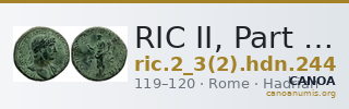 RIC II, Part 3 (second edition) Hadrian 244 — CANOA