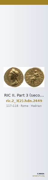 RIC II, Part 3 (second edition) Hadrian 2449 — CANOA
