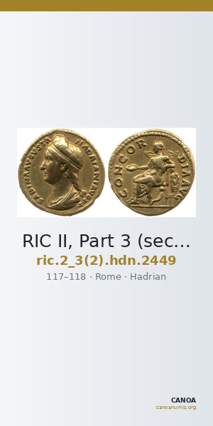 RIC II, Part 3 (second edition) Hadrian 2449 — CANOA