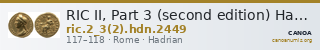 RIC II, Part 3 (second edition) Hadrian 2449 — CANOA