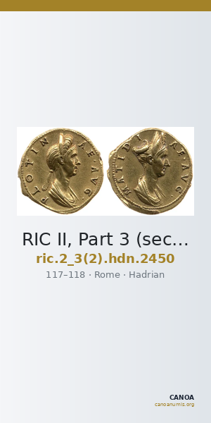 RIC II, Part 3 (second edition) Hadrian 2450 — CANOA