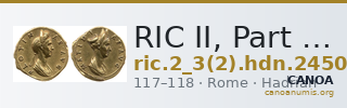 RIC II, Part 3 (second edition) Hadrian 2450 — CANOA