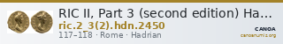 RIC II, Part 3 (second edition) Hadrian 2450 — CANOA