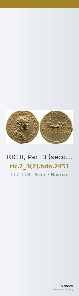 RIC II, Part 3 (second edition) Hadrian 2451 — CANOA
