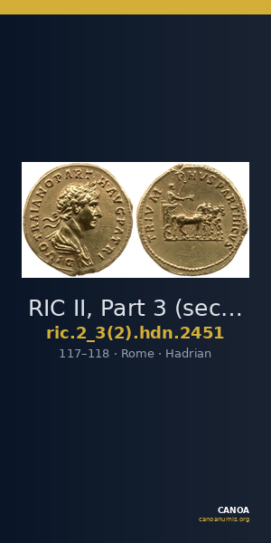 RIC II, Part 3 (second edition) Hadrian 2451 — CANOA