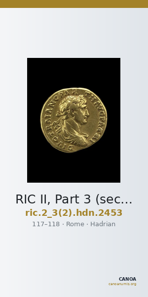 RIC II, Part 3 (second edition) Hadrian 2453 — CANOA