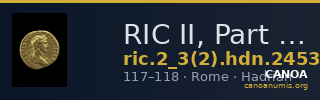 RIC II, Part 3 (second edition) Hadrian 2453 — CANOA