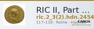 RIC II, Part 3 (second edition) Hadrian 2454 — CANOA
