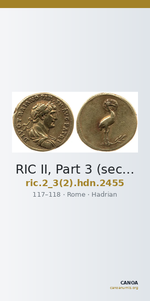 RIC II, Part 3 (second edition) Hadrian 2455 — CANOA