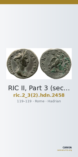 RIC II, Part 3 (second edition) Hadrian 2458 — CANOA