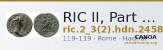 RIC II, Part 3 (second edition) Hadrian 2458 — CANOA