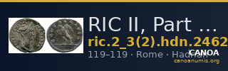 RIC II, Part 3 (second edition) Hadrian 2462 — CANOA