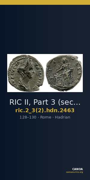 RIC II, Part 3 (second edition) Hadrian 2463 — CANOA