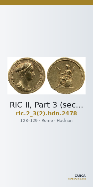 RIC II, Part 3 (second edition) Hadrian 2478 — CANOA