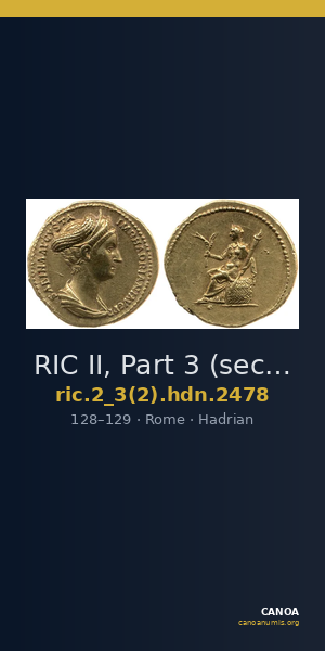 RIC II, Part 3 (second edition) Hadrian 2478 — CANOA