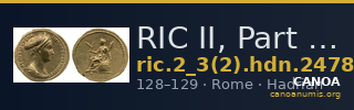 RIC II, Part 3 (second edition) Hadrian 2478 — CANOA