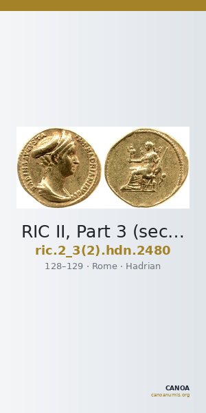 RIC II, Part 3 (second edition) Hadrian 2480 — CANOA