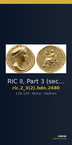 RIC II, Part 3 (second edition) Hadrian 2480 — CANOA