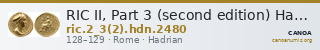 RIC II, Part 3 (second edition) Hadrian 2480 — CANOA