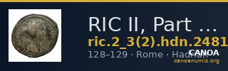 RIC II, Part 3 (second edition) Hadrian 2481 — CANOA