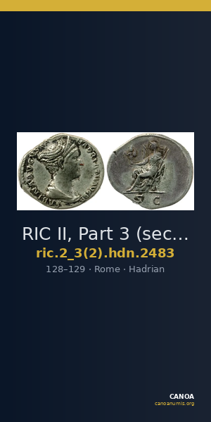 RIC II, Part 3 (second edition) Hadrian 2483 — CANOA