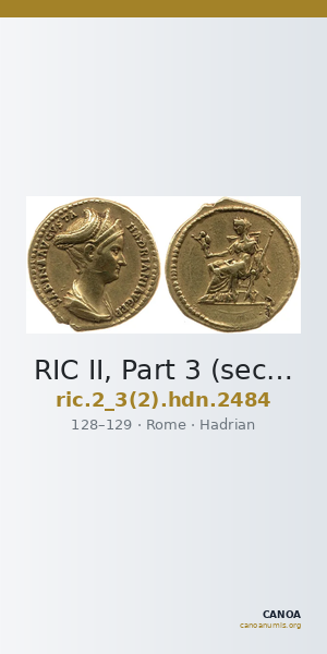 RIC II, Part 3 (second edition) Hadrian 2484 — CANOA