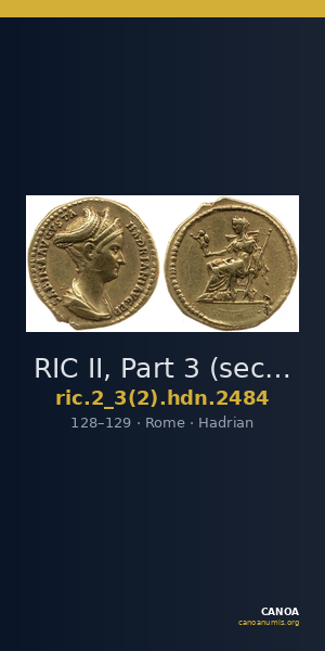 RIC II, Part 3 (second edition) Hadrian 2484 — CANOA